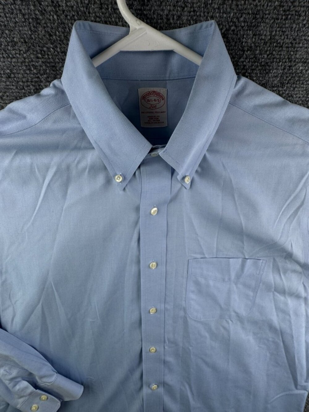 Brooks Brothers Non Iron Long Sleeve Button Up Shirt Blue 16.5 34/35 Regular